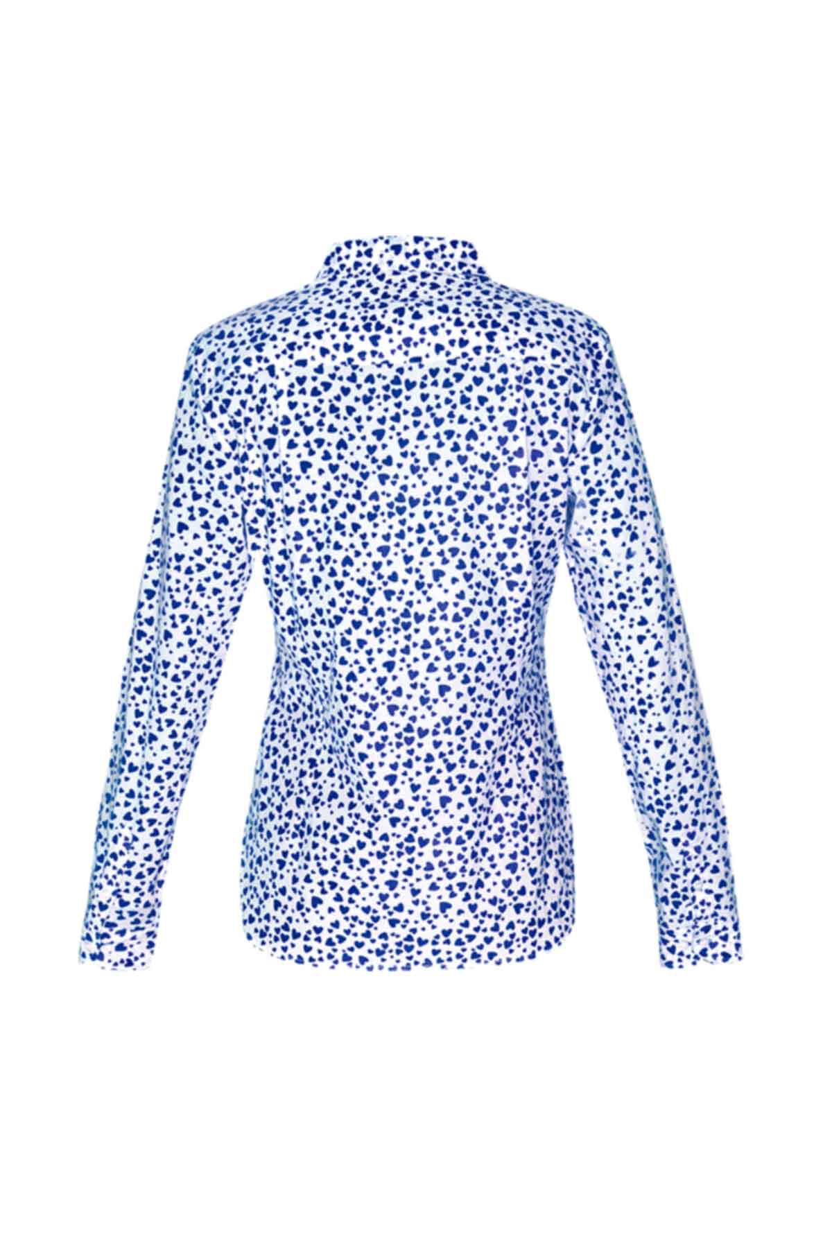 Women's Cotton Shirt - Blue Hearts