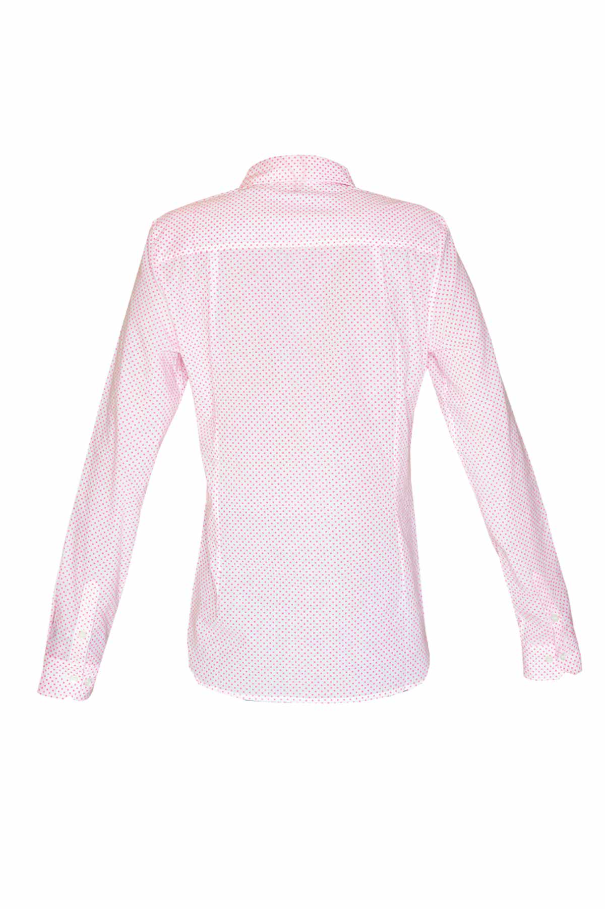 Women's Cotton Shirt - Pink Mini Polka