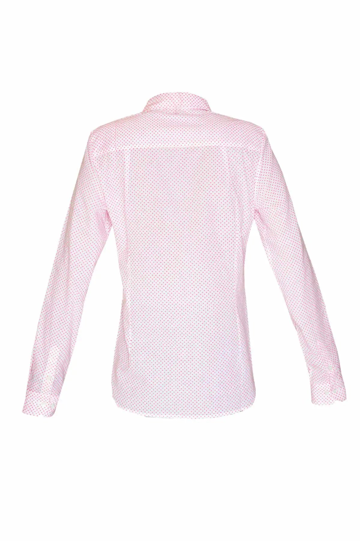 Women's Cotton Shirt - Pink Mini Polka Debonnaire