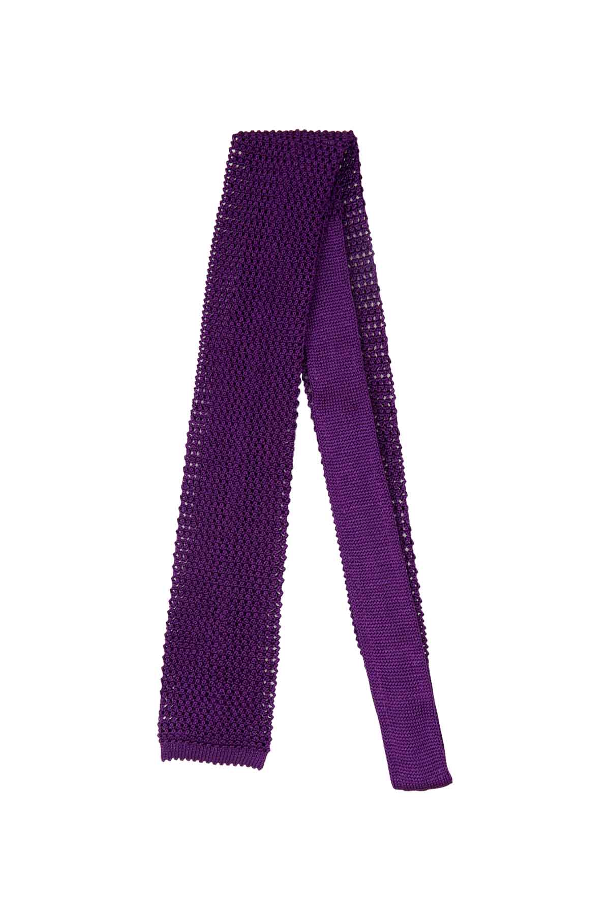Italian Knitted Tie - Purple