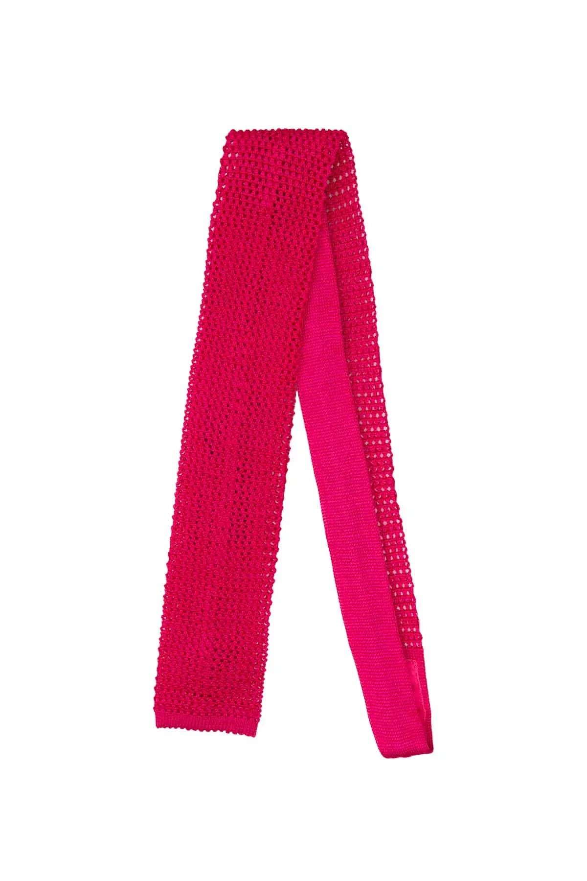 Italian Knitted Tie - Bright Pink Debonnaire