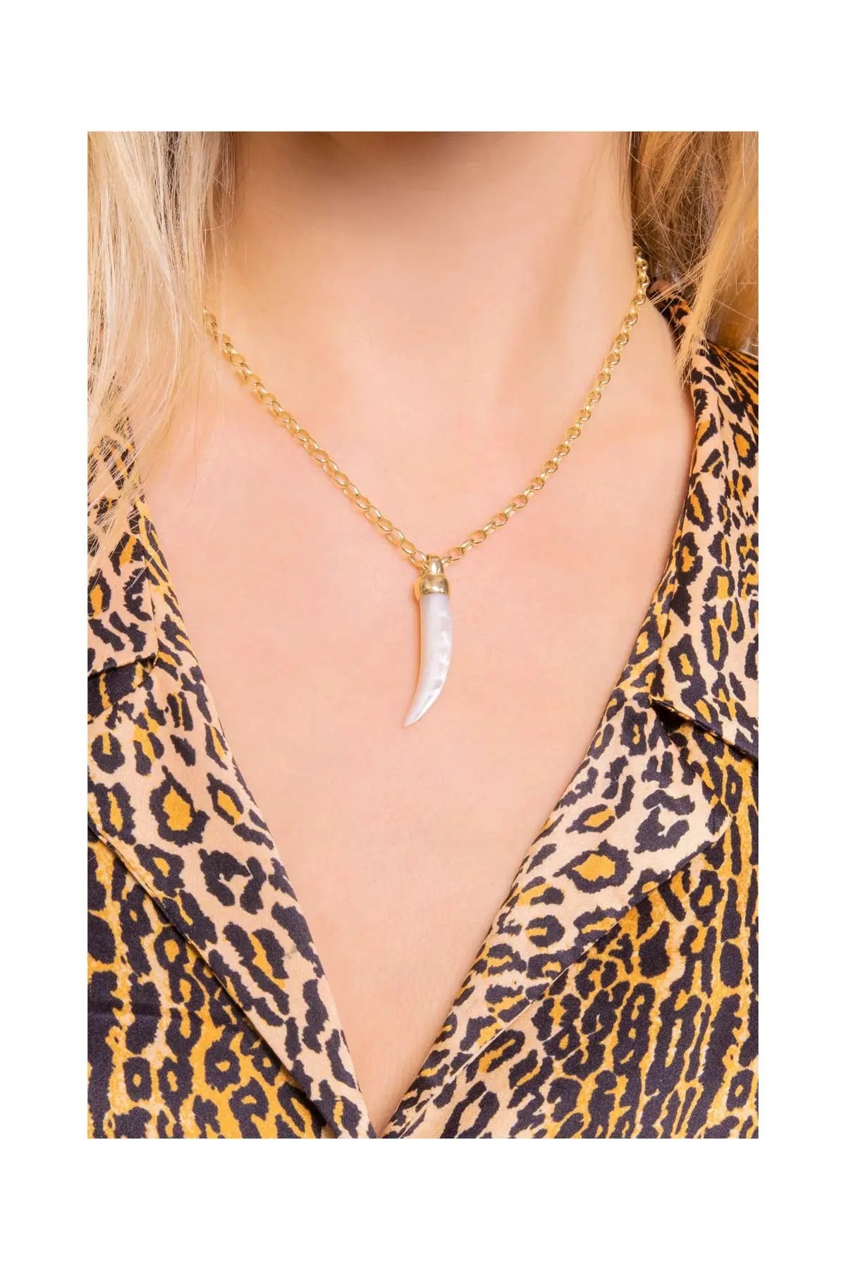 Pearl Tusk Horn - chunky chain Tara Turner