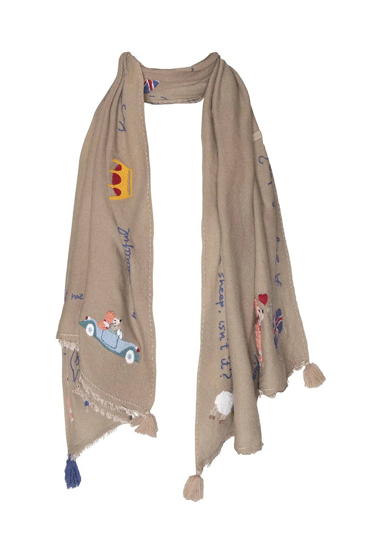 UK Holiday Shawl - Taupe The Holy Goat