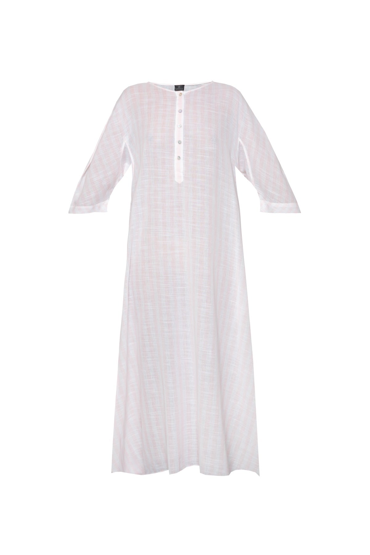 Lita Cotton Striped Kaftan - Pink & White