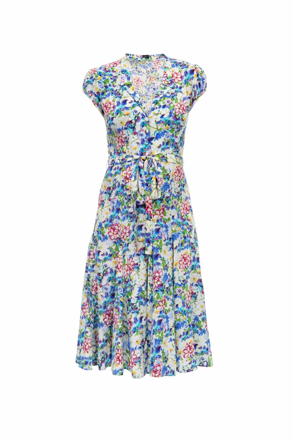 Silk Bugesha Dress - Multi Fleurs Debonnaire