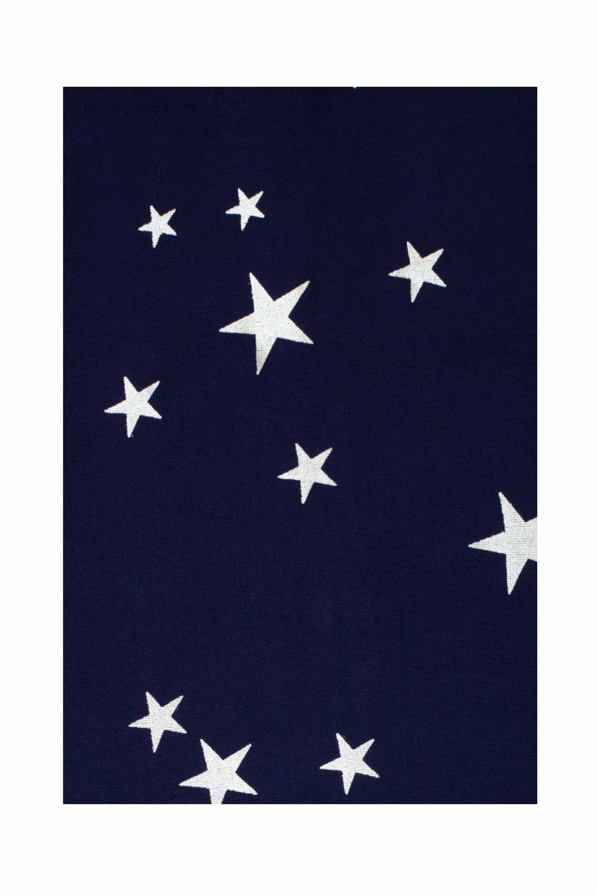 Off Shoulder Ruffle Dress - Navy Star