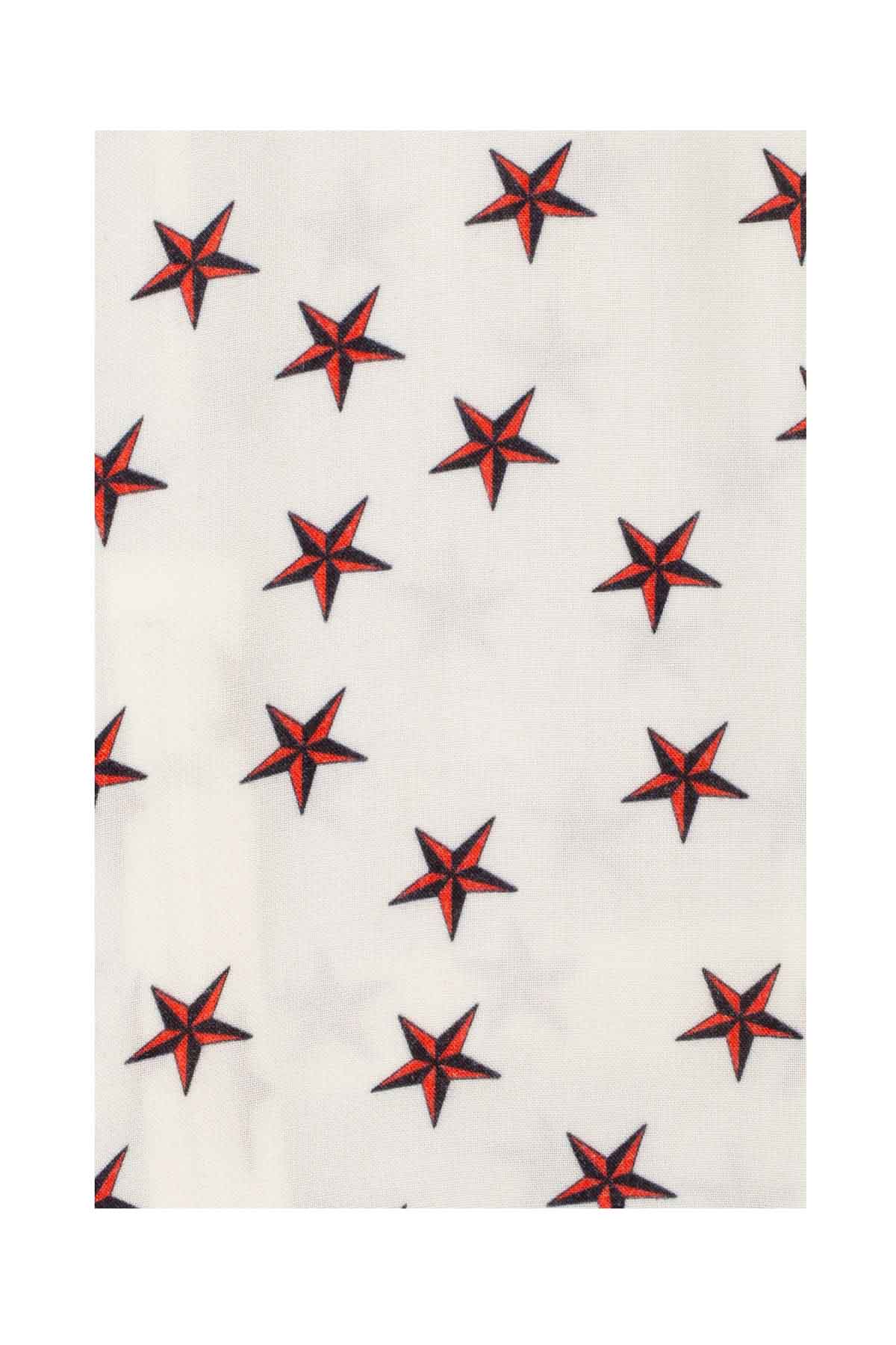 Off Shoulder Ruffle Dress - White Star