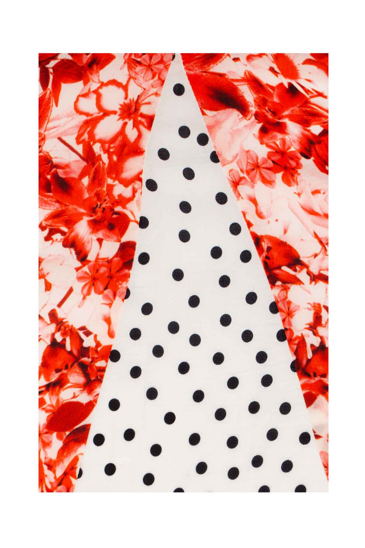Tri Collar Silk Dress - Pink Floral