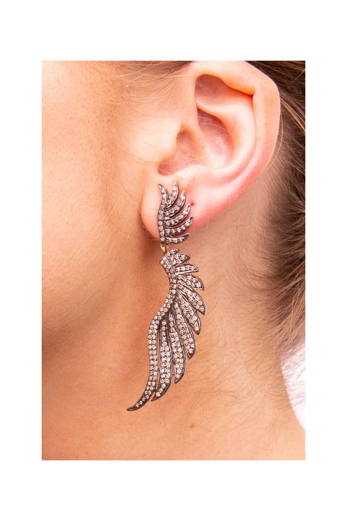Diamond Wing Earrings