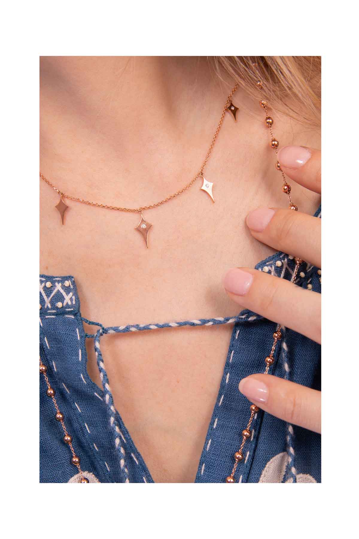 Five Shield Diamond Necklace Diane Kordas
