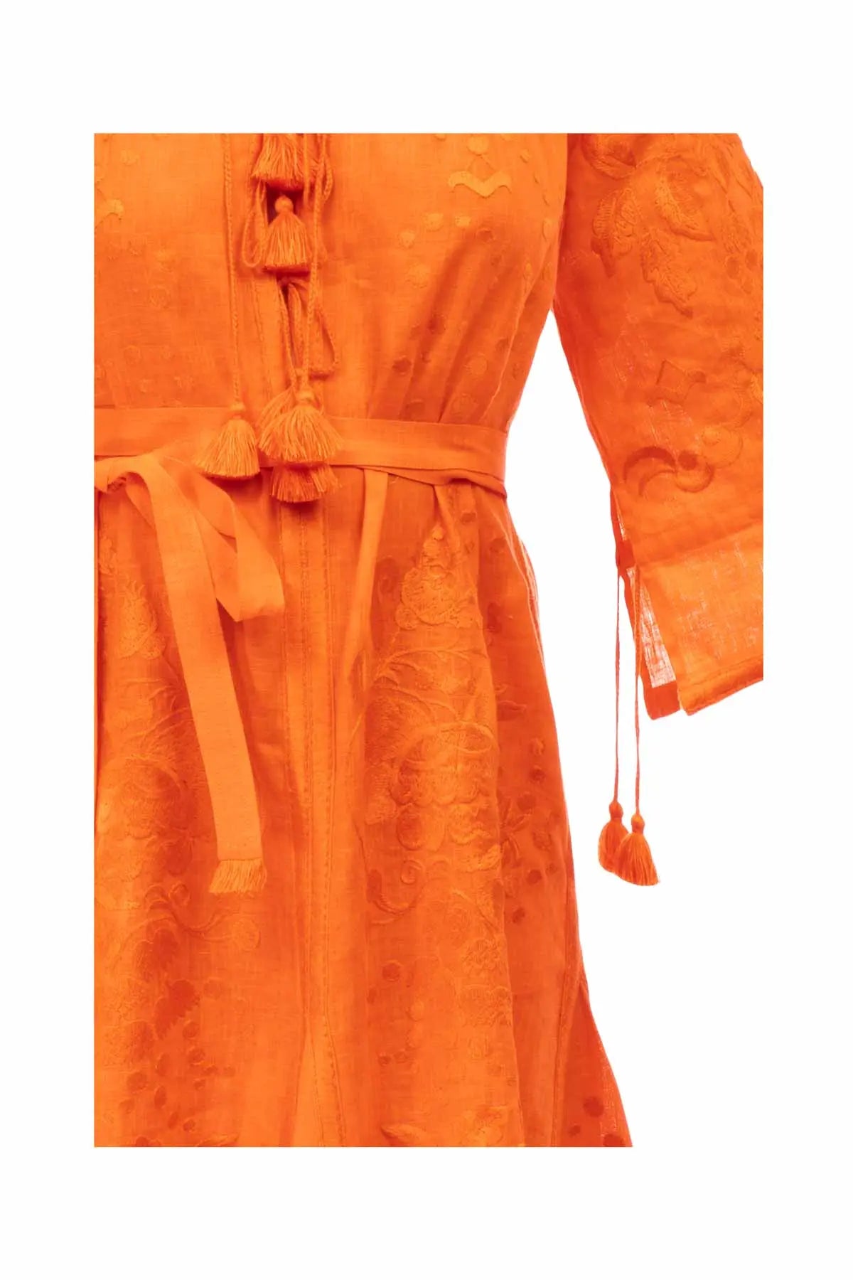 Hops Embroidered Dress - Orange Vita Kin