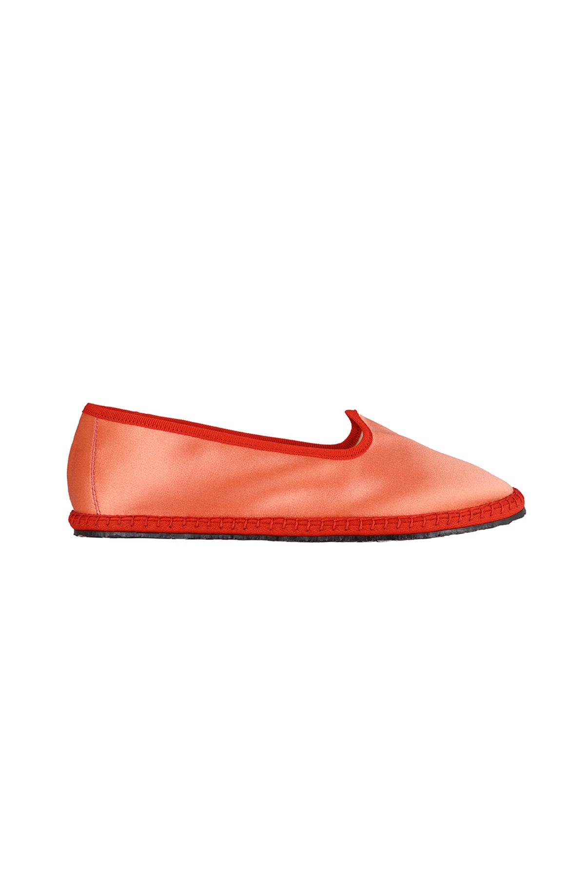 Venetian Satin Slippers - Lola Coral