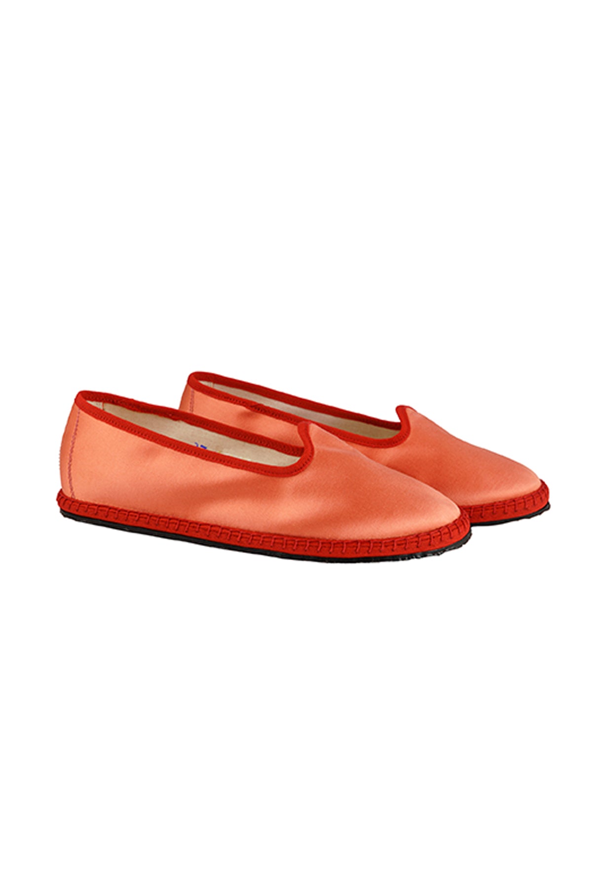 Venetian Satin Slippers - Lola Coral