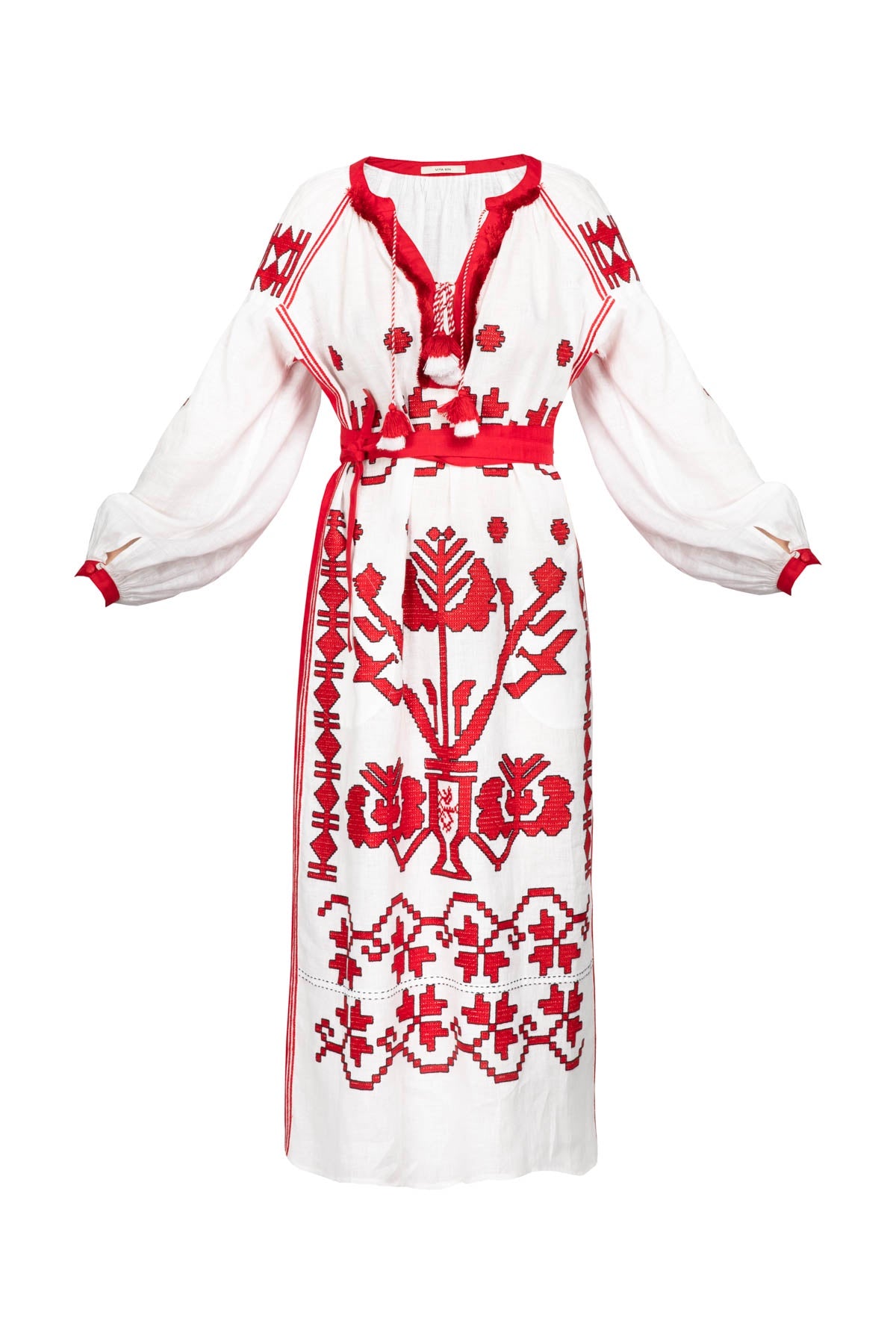 Tree Of Life Dress - Red & White