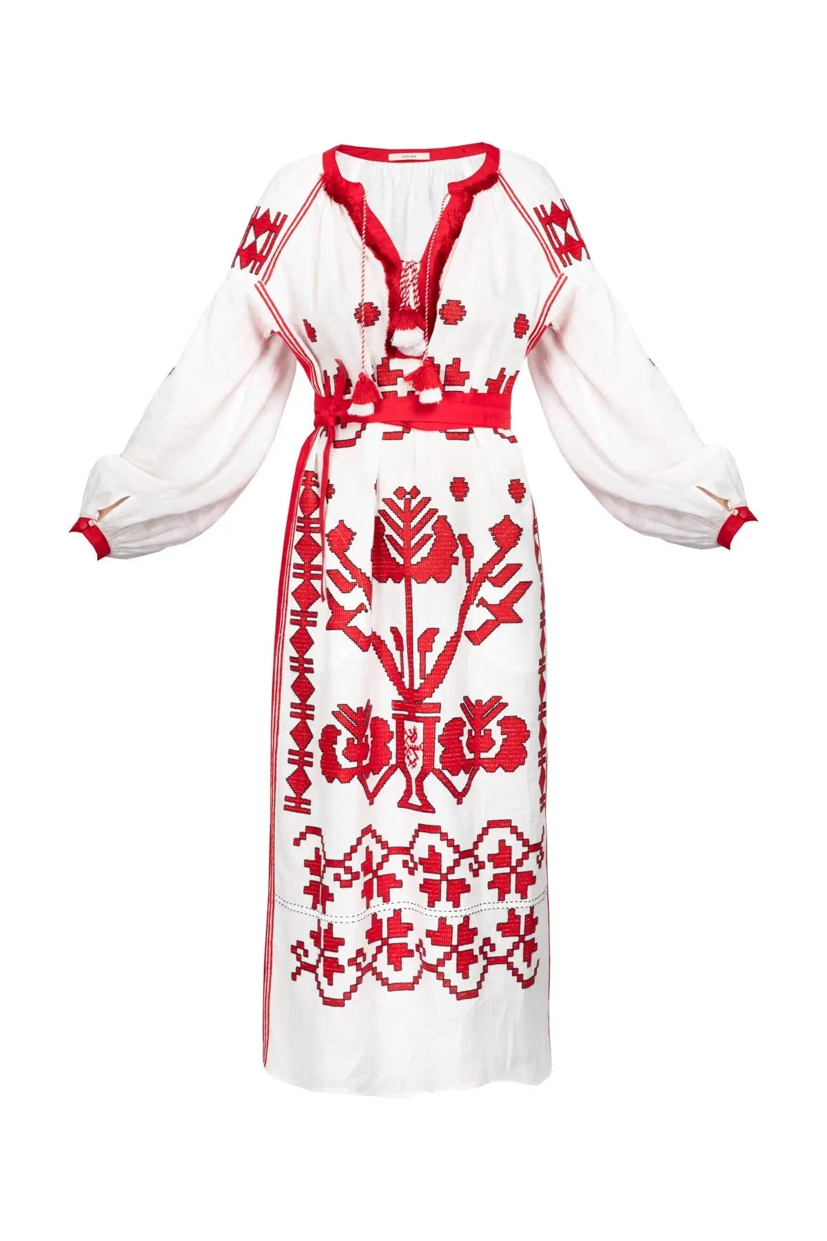 Tree Of Life Dress - Red & White Vita Kin