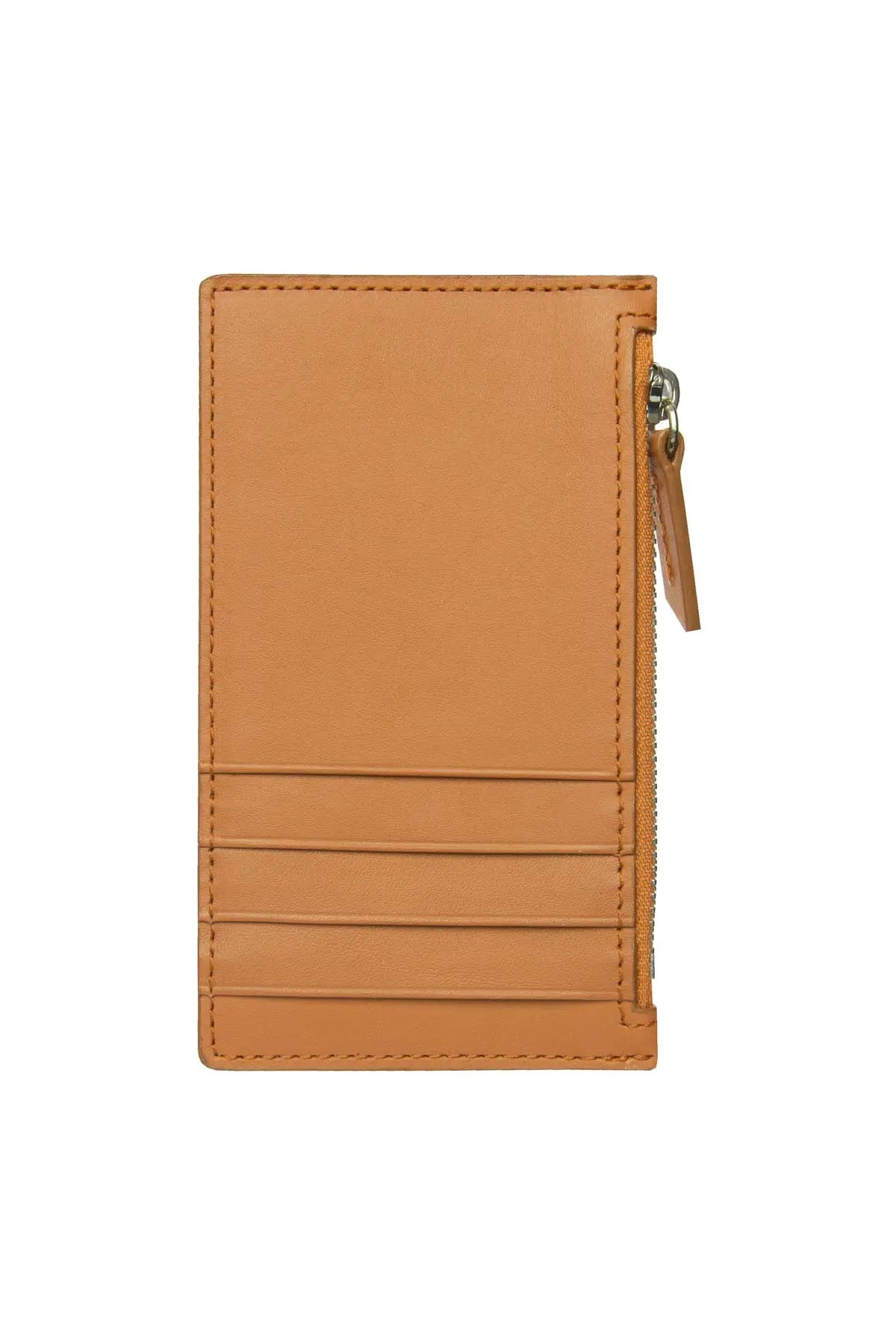 Leather Zip Card Holder - Natural Debonnaire