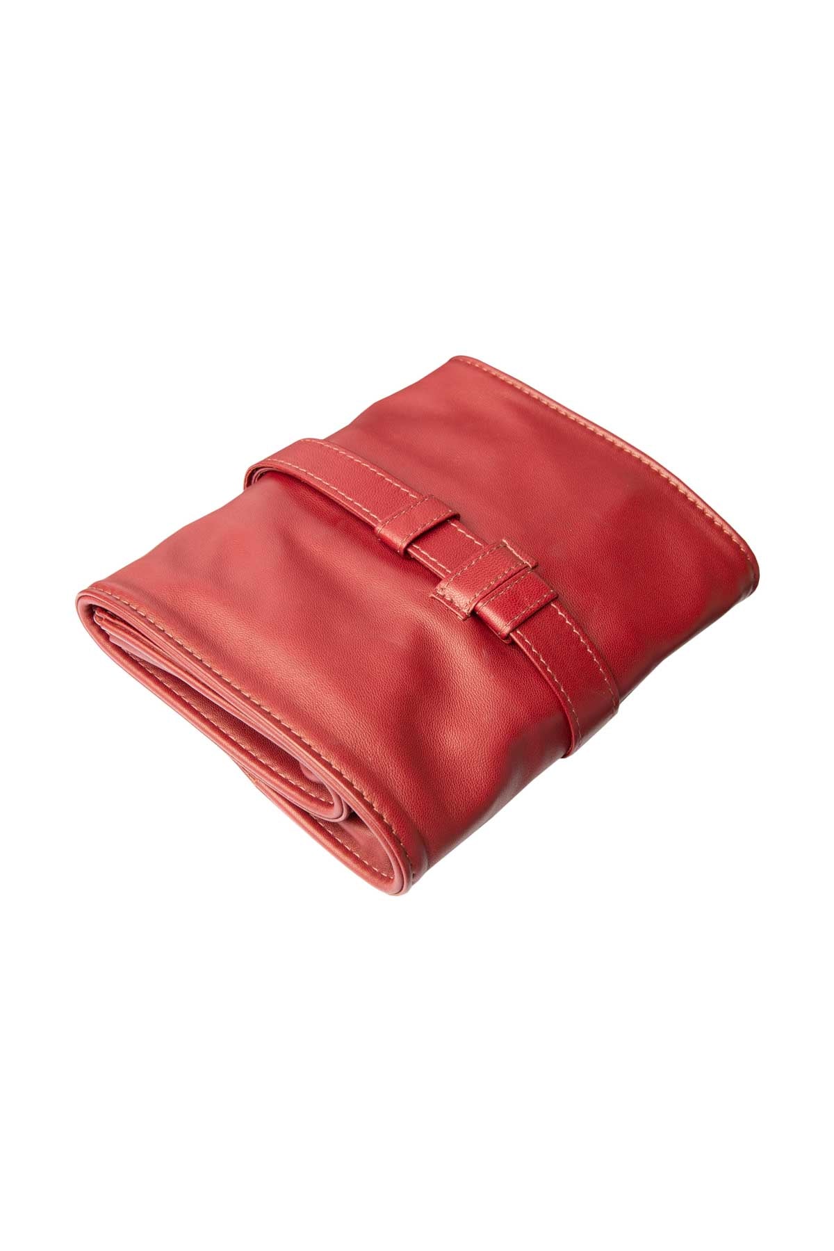 Lambskin Roll-Up Manicure Set - Burgundy