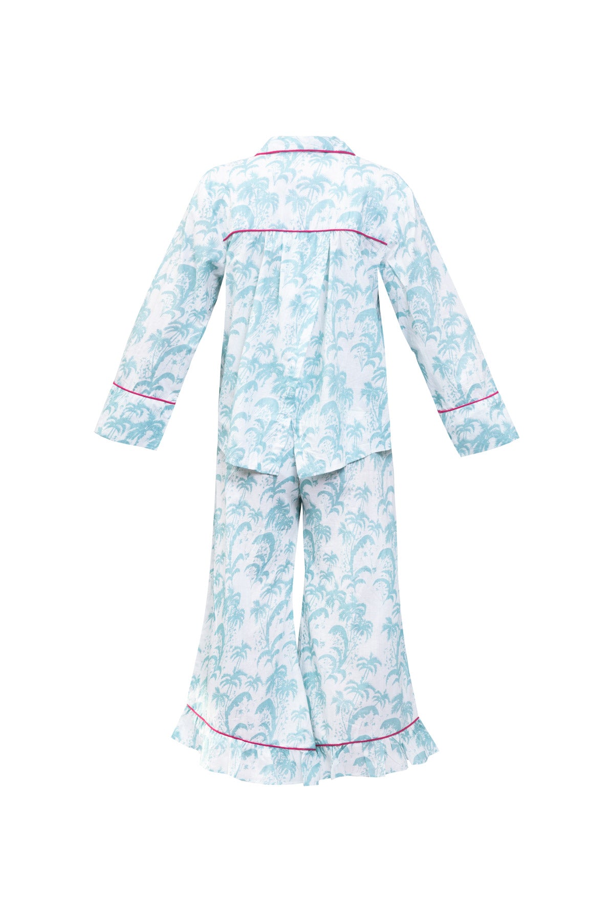 Frill Women's Cotton Pyjamas - Turquoise