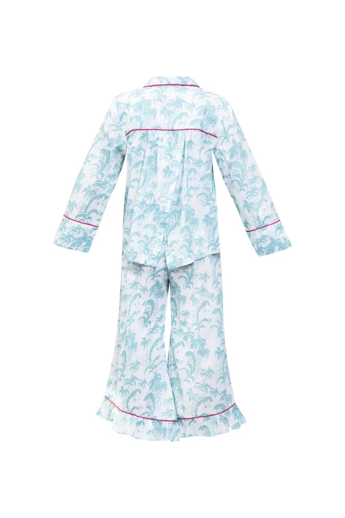 Frill Women's Cotton Pyjamas - Turquoise Debonnaire
