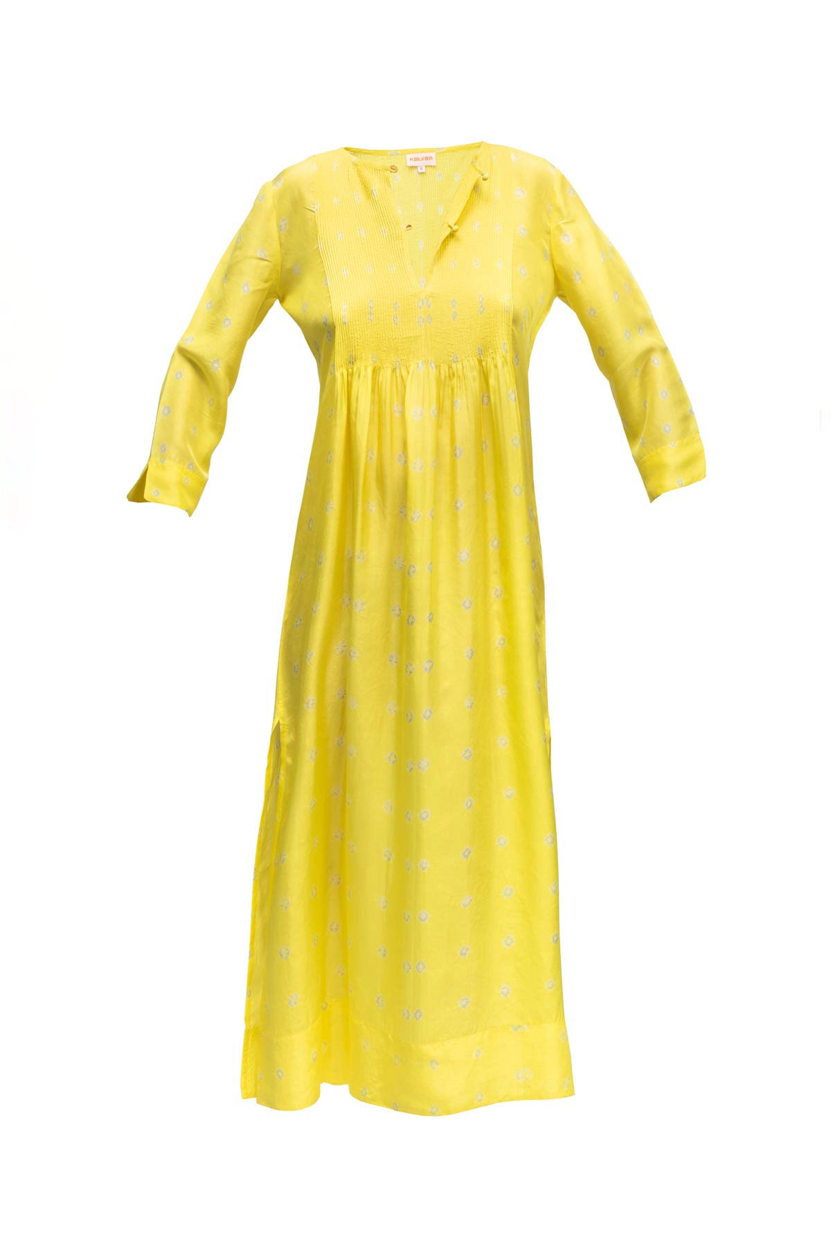 Heidi Silk Dress - Lemon