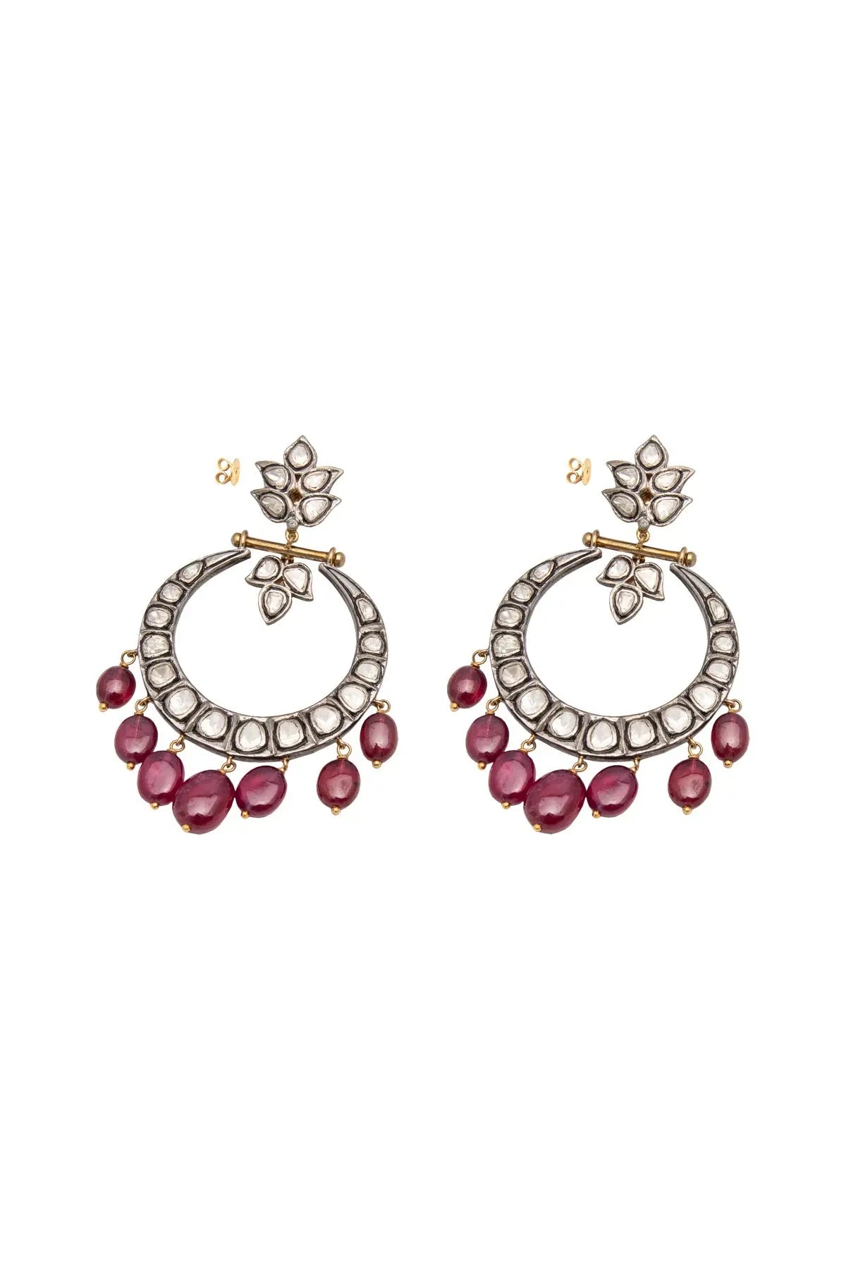Diamond & Ruby Hoop Earrings The Gem Palace