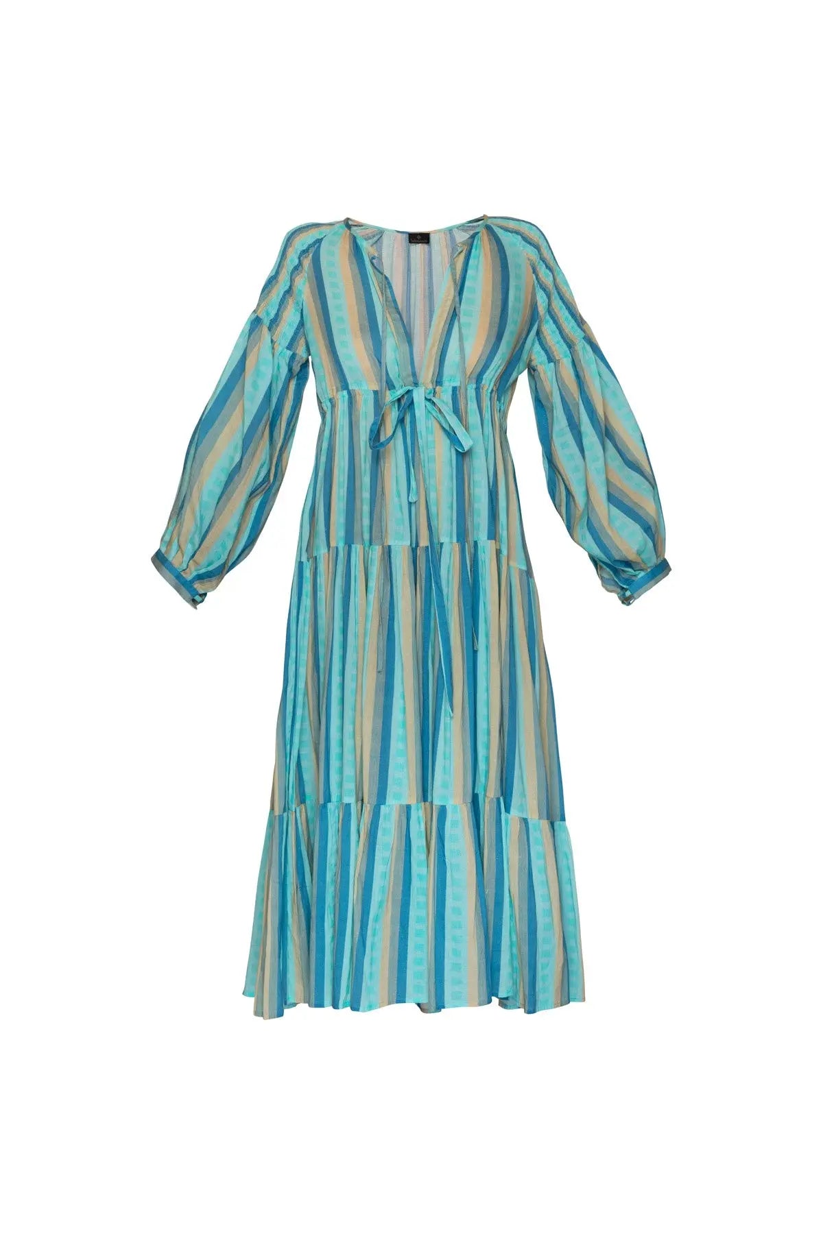 Cotton Sun Dress Short - Blue Stripes Debonnaire