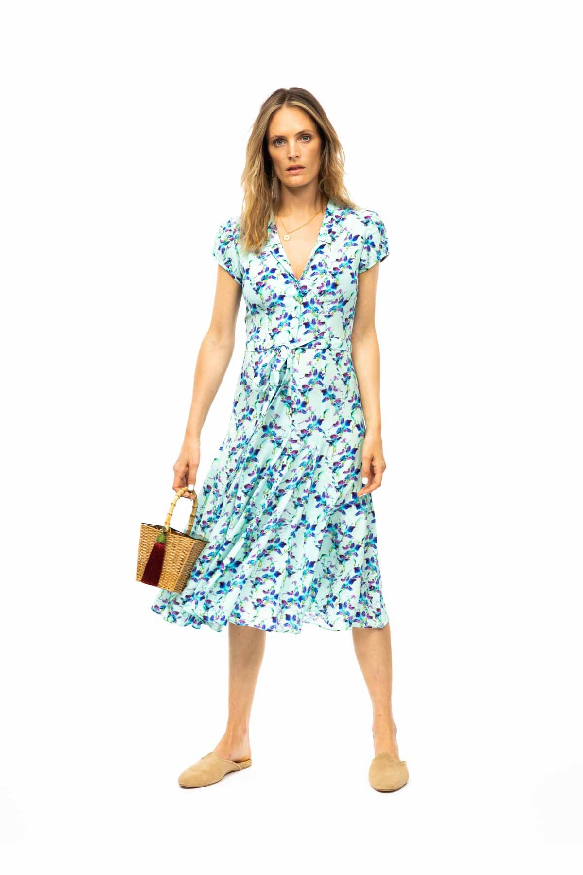Silk Bugesha Dress - Blue Orchid