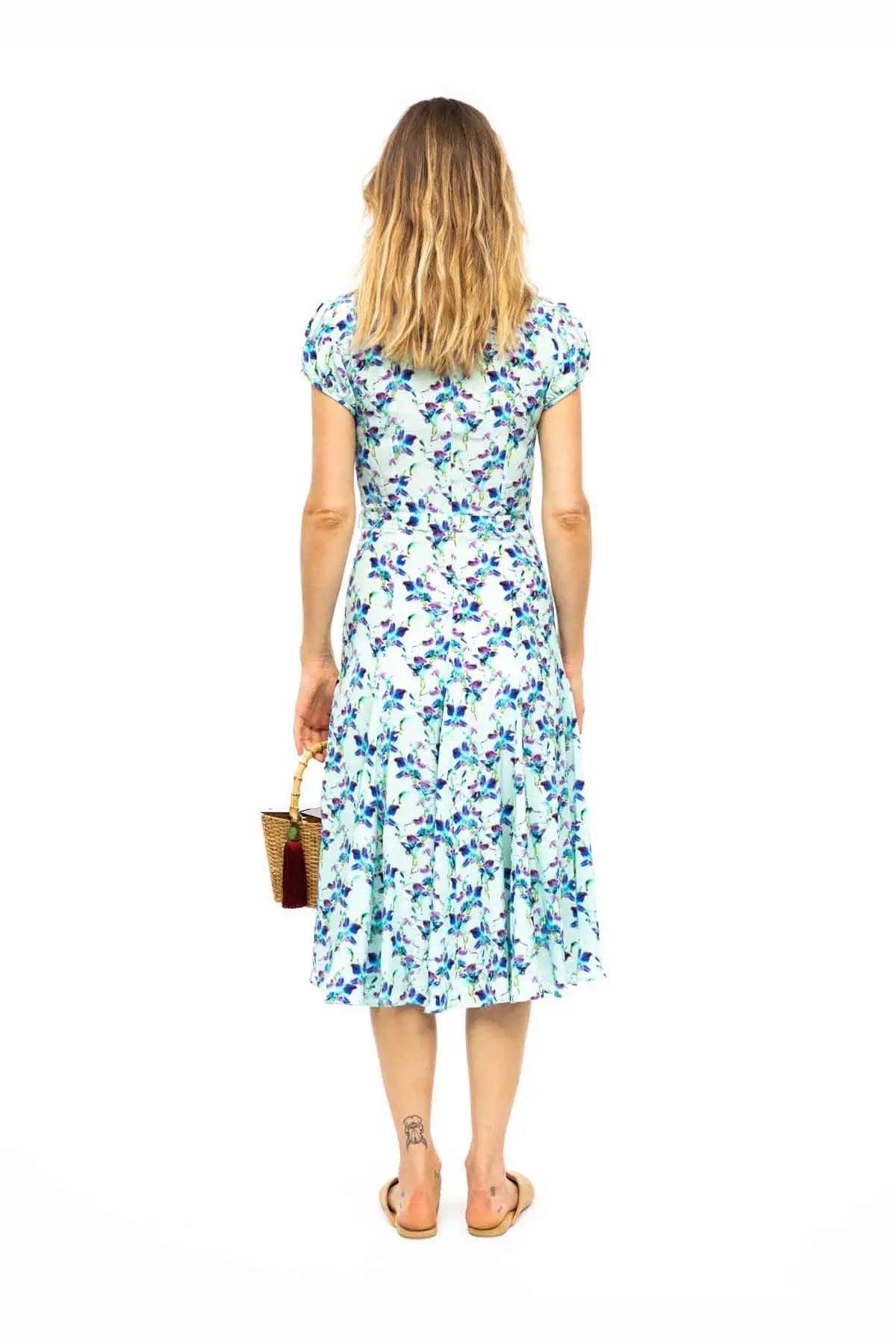 Silk Bugesha Dress - Blue Orchid Debonnaire