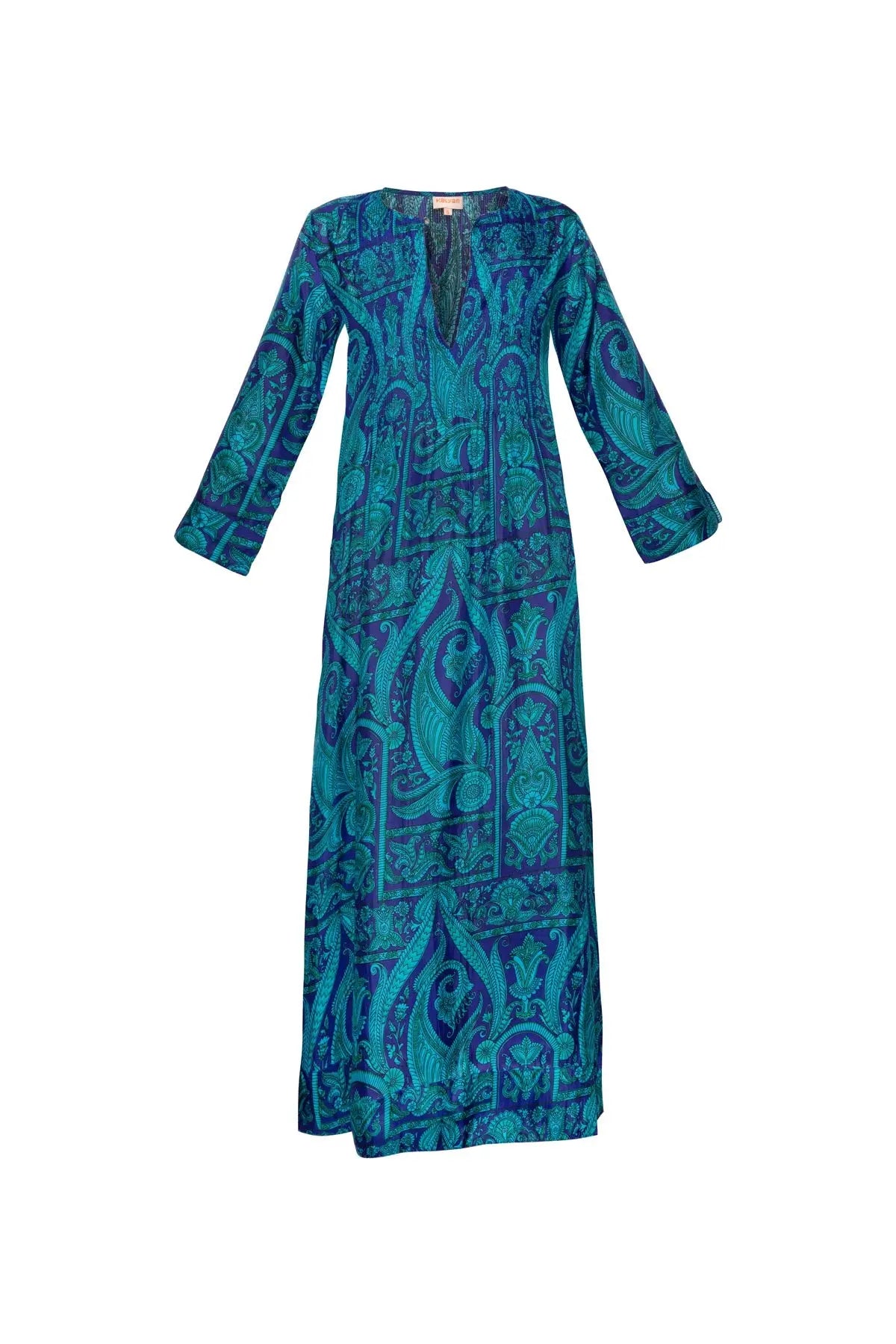 Heidi Silk Dress - Blue Kalyan