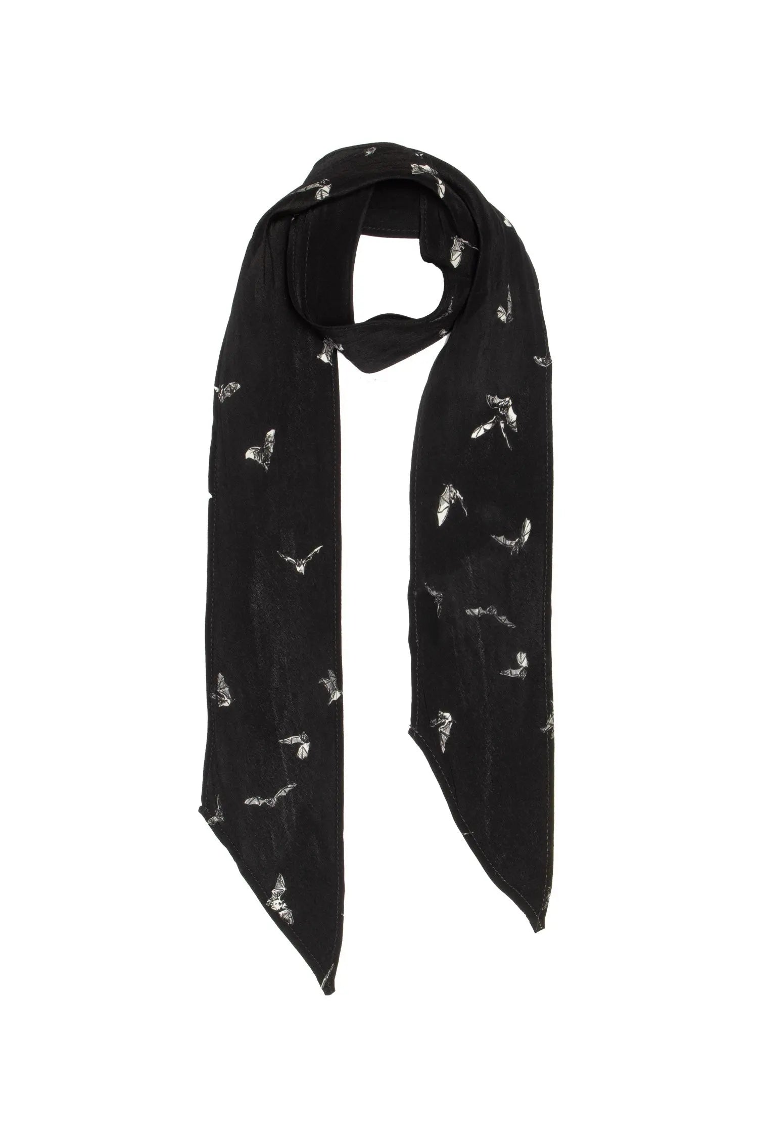 Silk Skinny Scarf - Bats Rockins