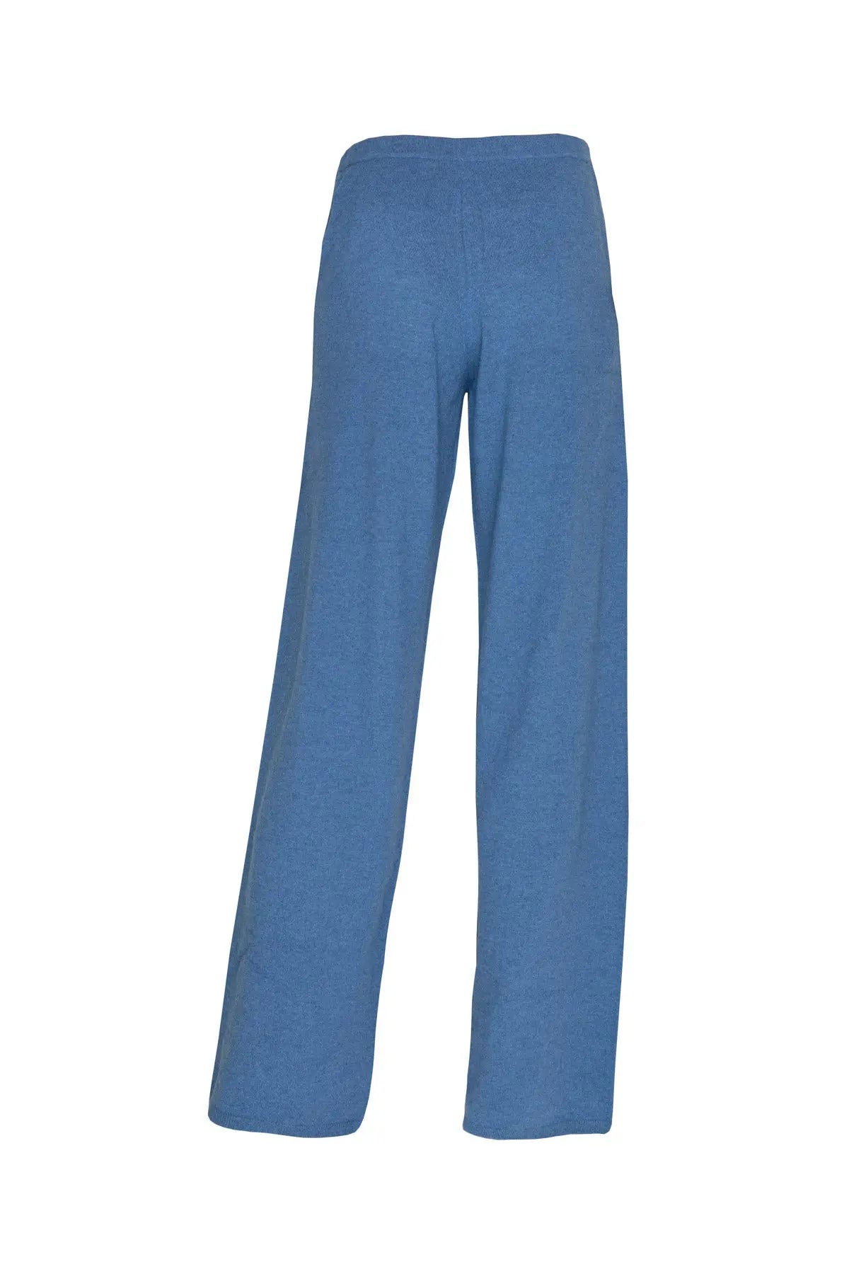 Men's Cashmere Flat Knit Trousers - Soft Denim Hawick Cashmere