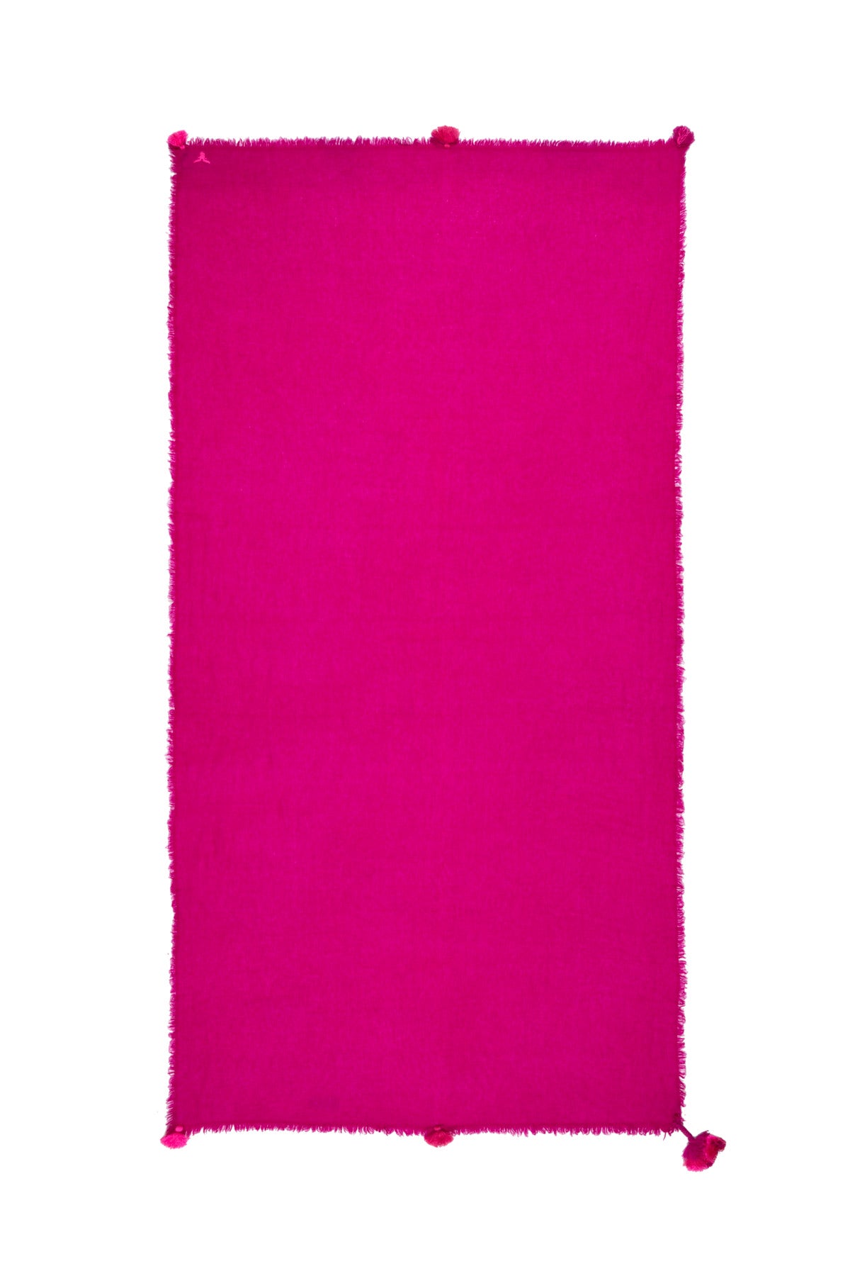 Cashmere Shawl With Tassels - Dark Fuchsia