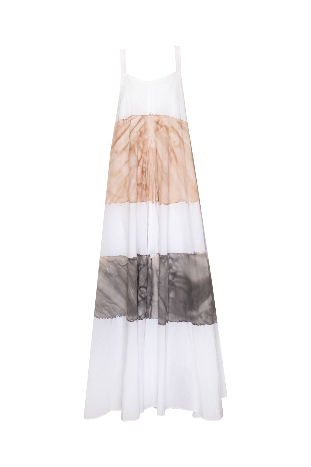 Stripe Fresh Dress - White, Cement & Clay