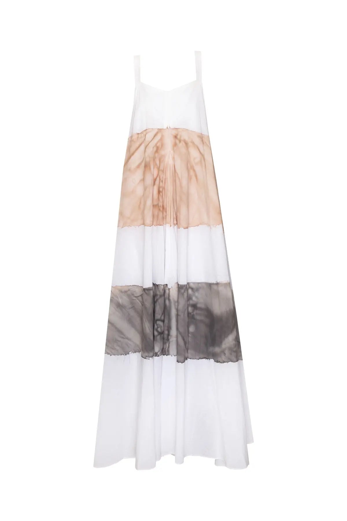 Stripe Fresh Dress - White, Cement & Clay Gilda Midani