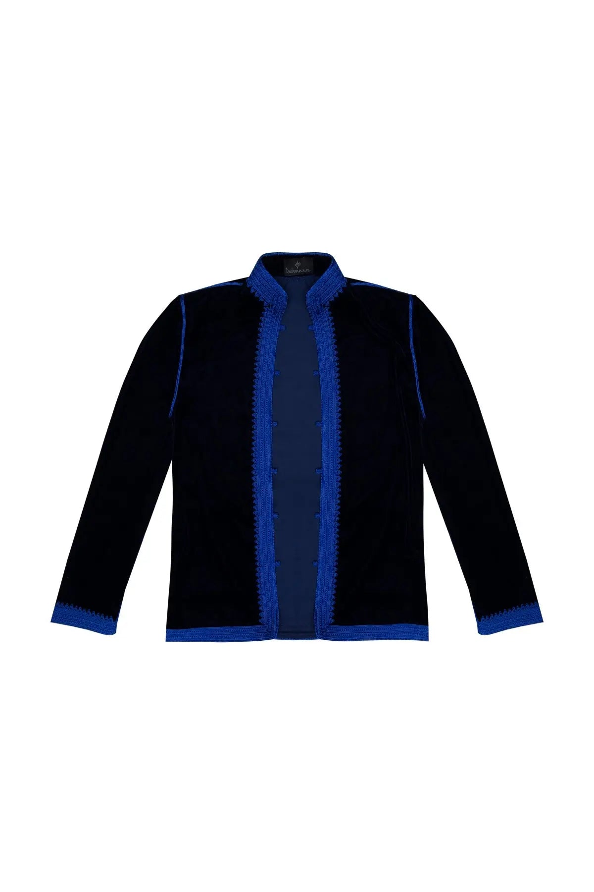 Children's Velvet Moroccan Jacket - Blue Debonnaire