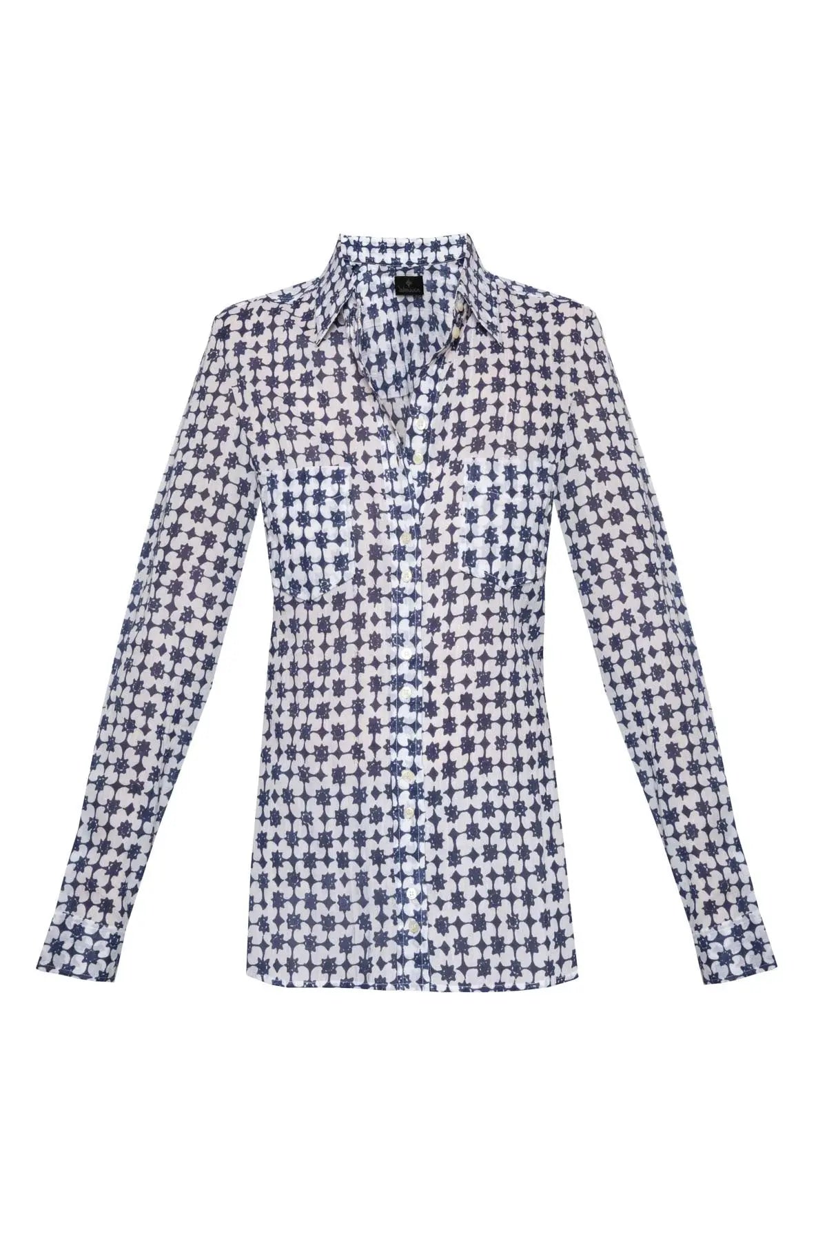 Women's Cotton Shirt - Navy Star Debonnaire