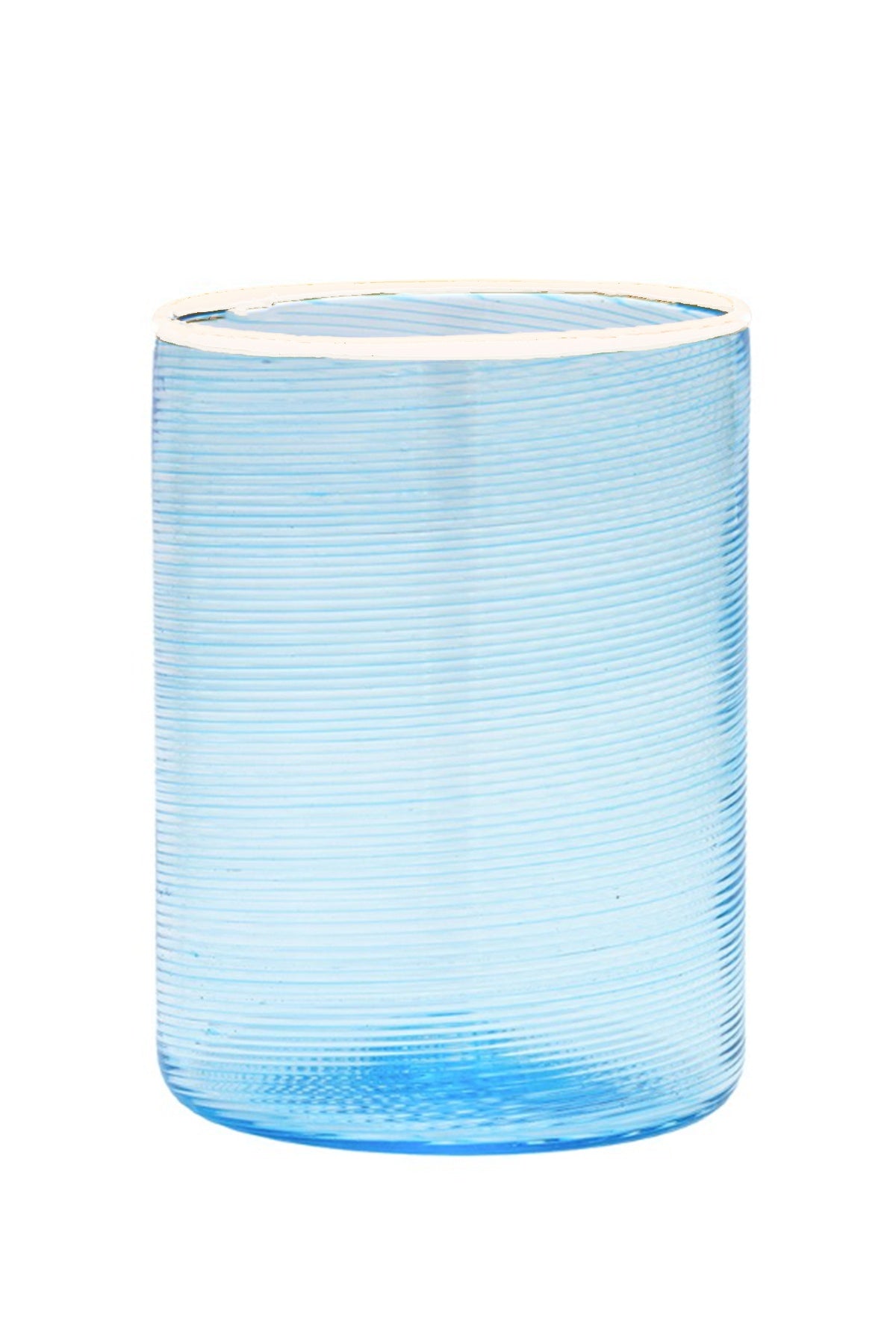 Fizzy Glass - Blue & White rim