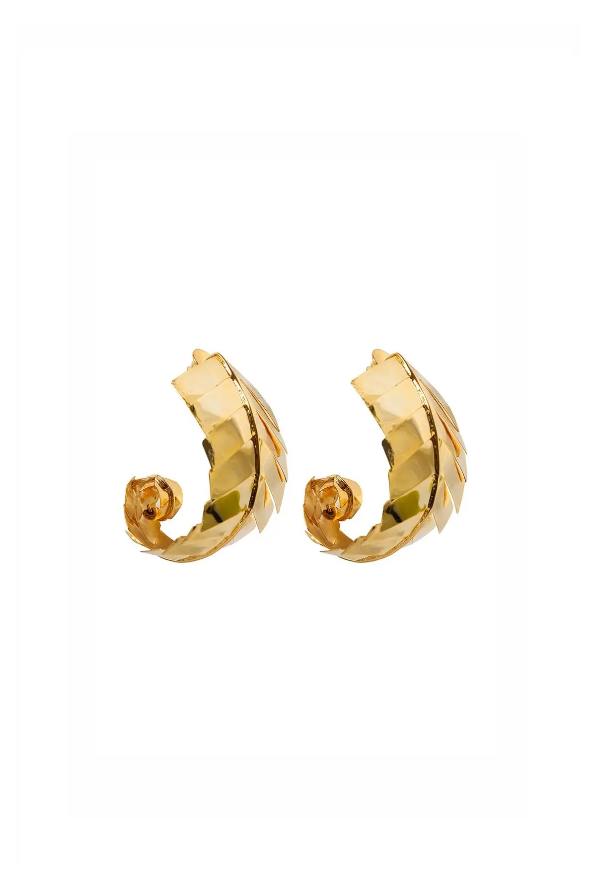 Gold Leaf Hoop Earrings Wai Wai