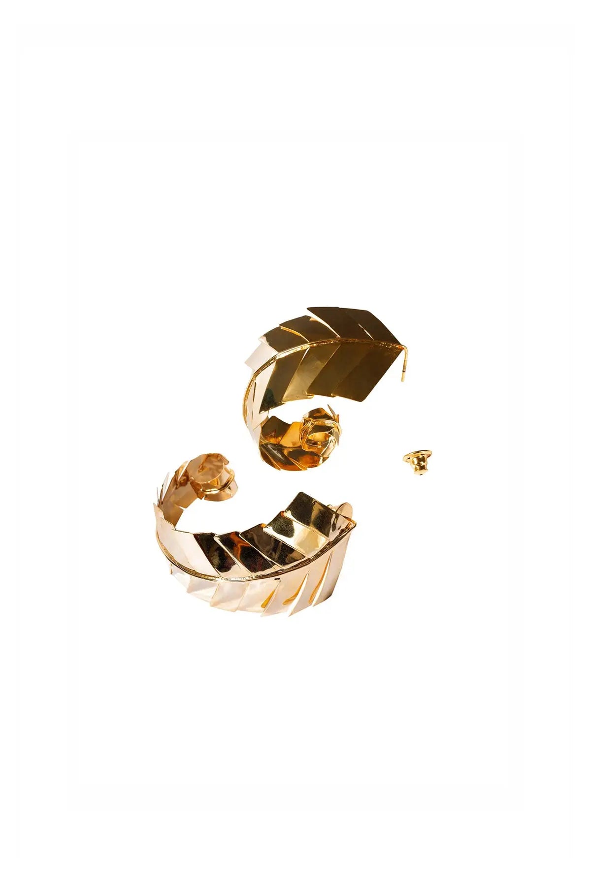 Gold Leaf Hoop Earrings Wai Wai