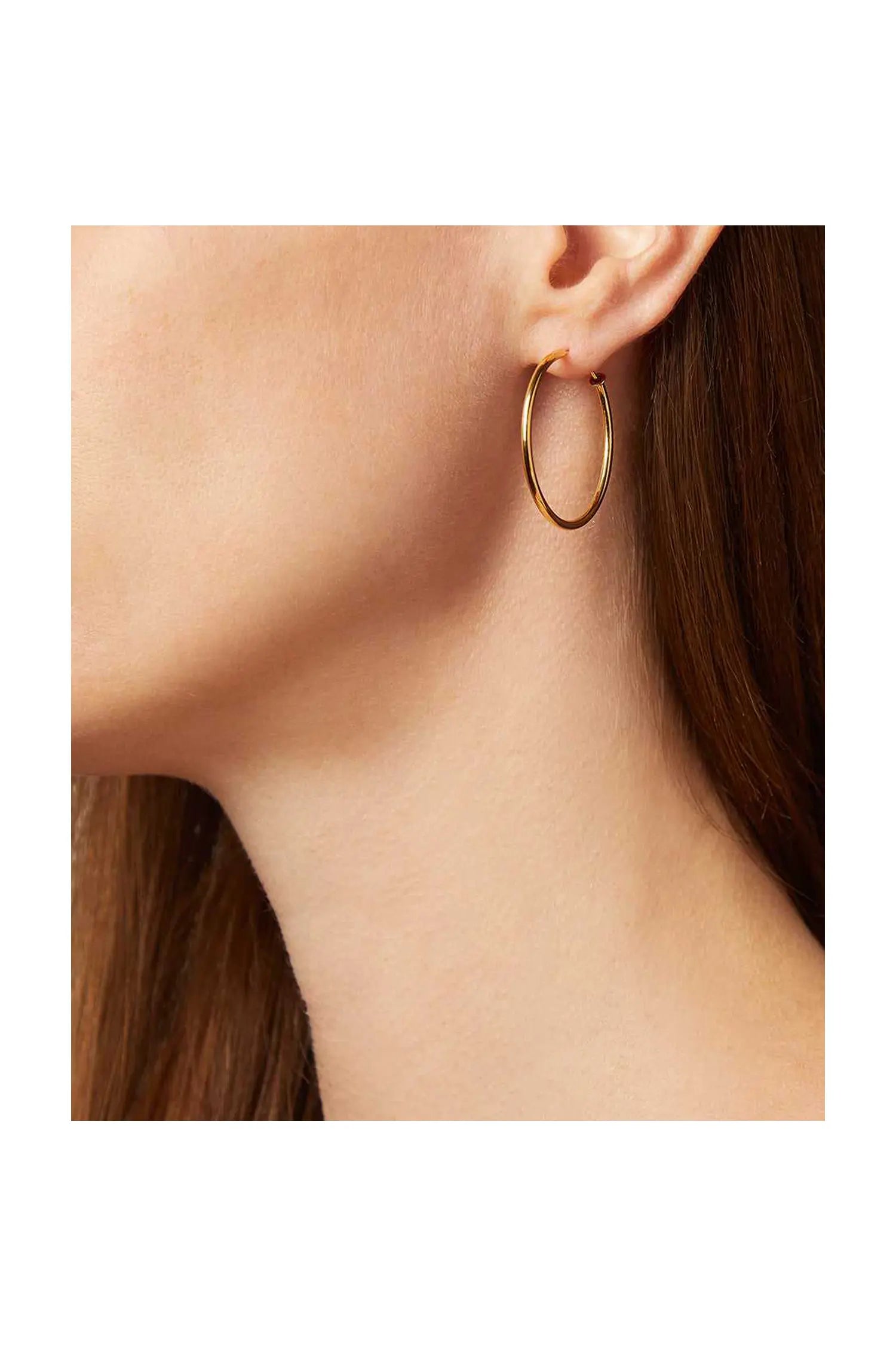 Gold Hoop Earrings - Fine Theodora Warre