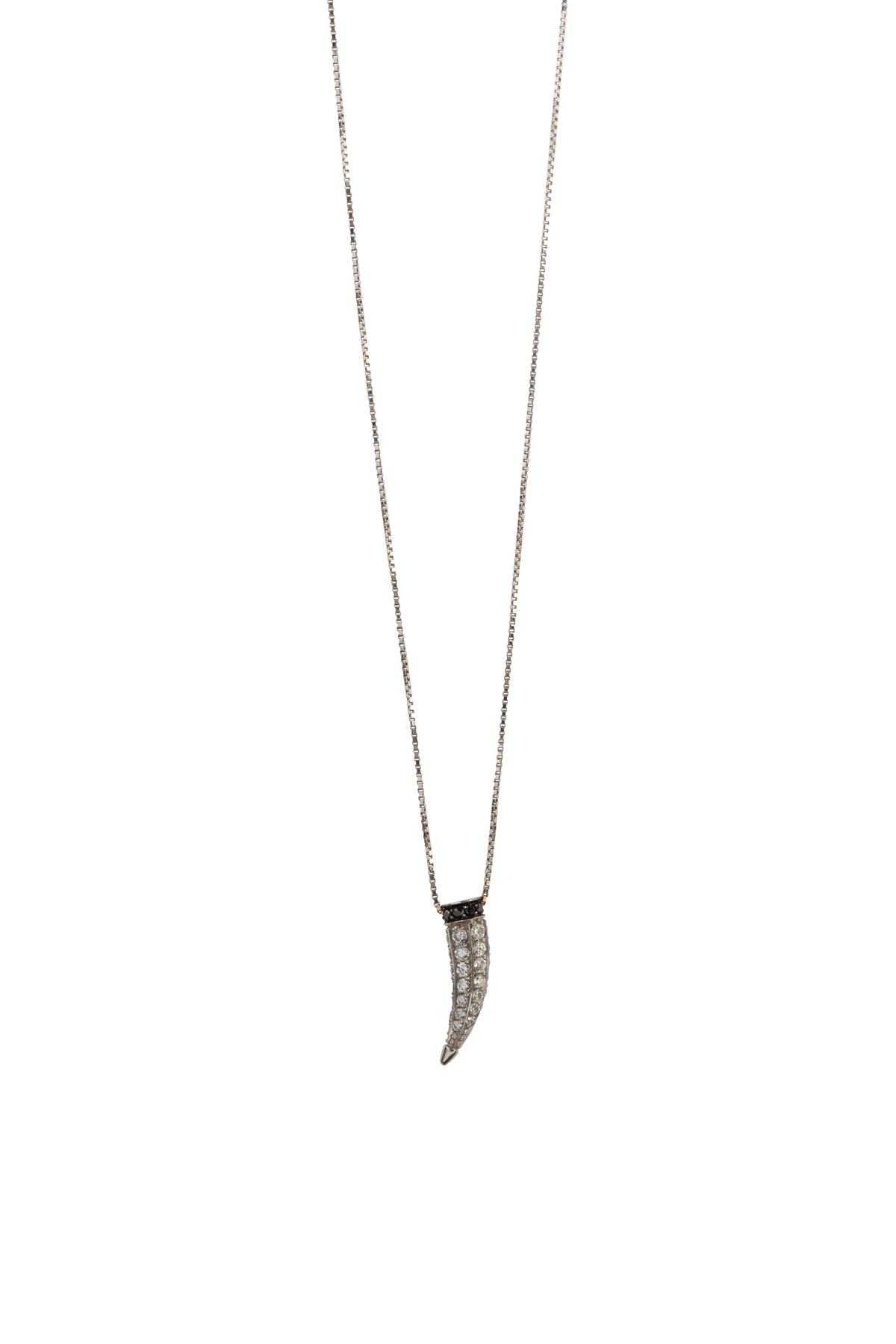 Dagger Necklace - Black & White Diamonds