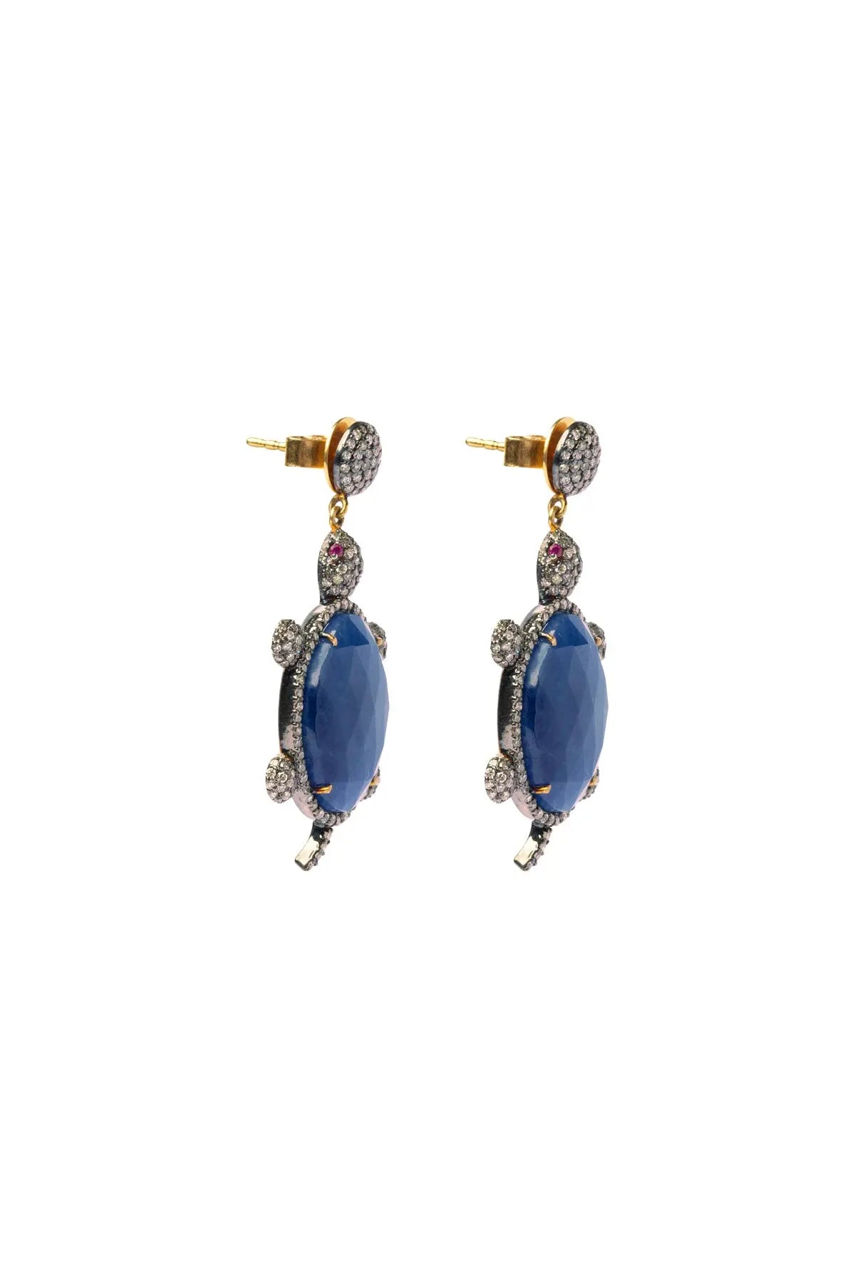 Turtle Sapphire & Diamond Earrings The Gem Palace