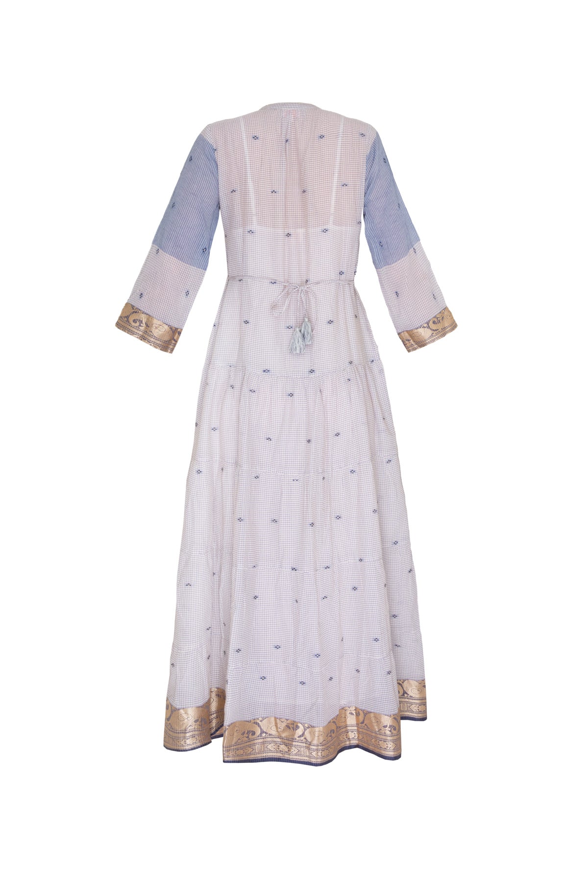 Longfrill Cotton Dress - Checkered