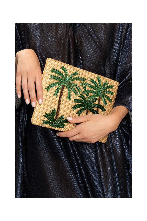 Oasis Pouch - Green Palms