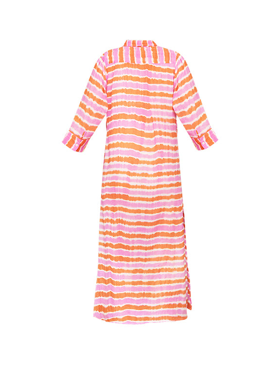 Masako Dress - Tye Dye Orange & Pink