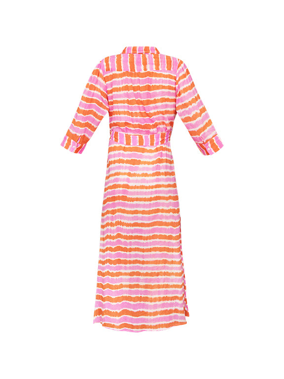 Masako Dress - Tye Dye Orange & Pink