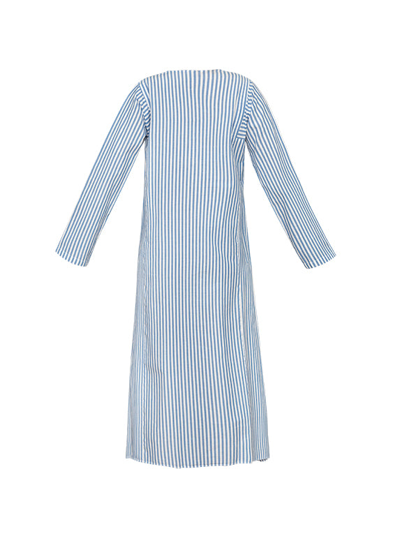 Lulu Cotton Dress - Blue Stripe