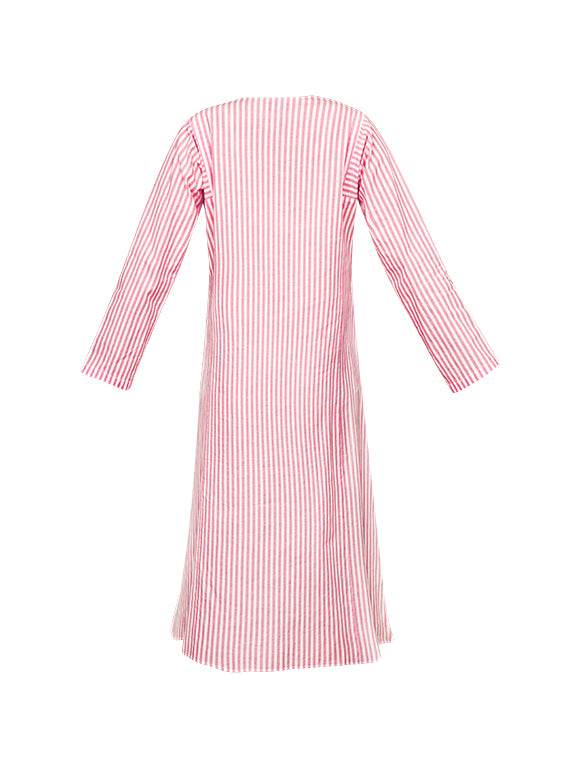 Lulu Cotton Dress - Red Stripe