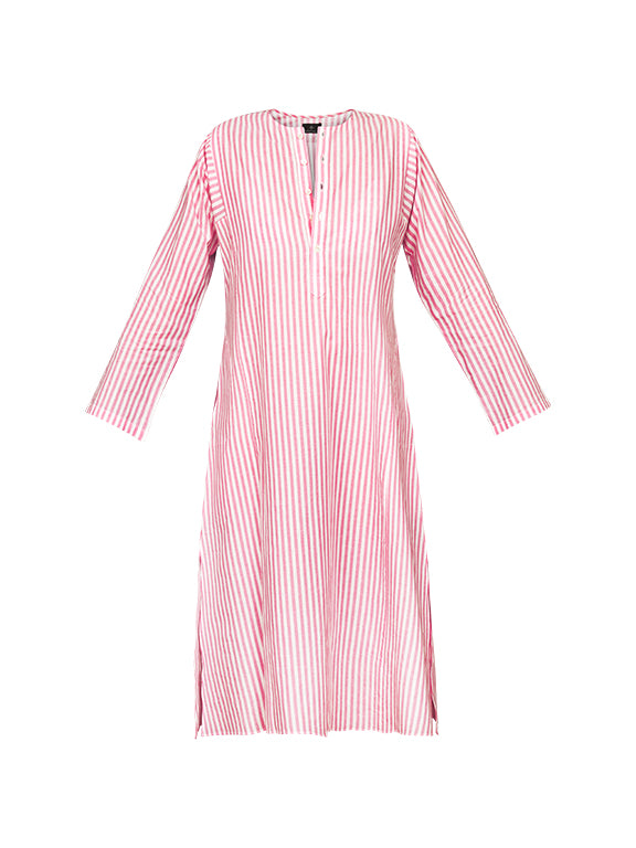 Lulu Cotton Dress - Red Stripe