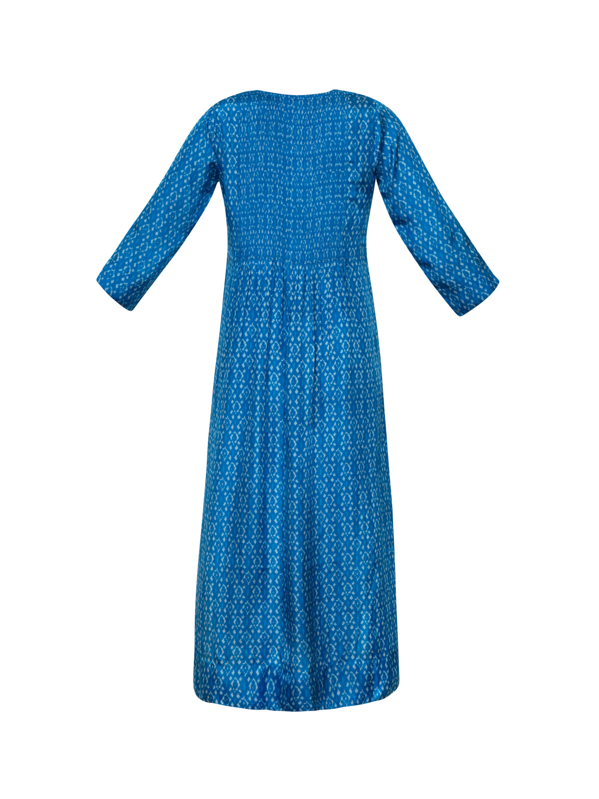 Heidi Silk Dress - Ikat Blue